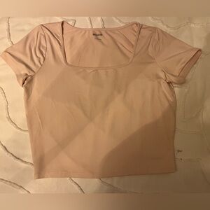 Hollister White Fitted Crop Short Sleeve Tee